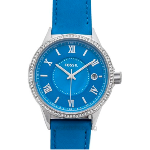 Watch strap Fossil BQ1111 Leather Blue 18mm